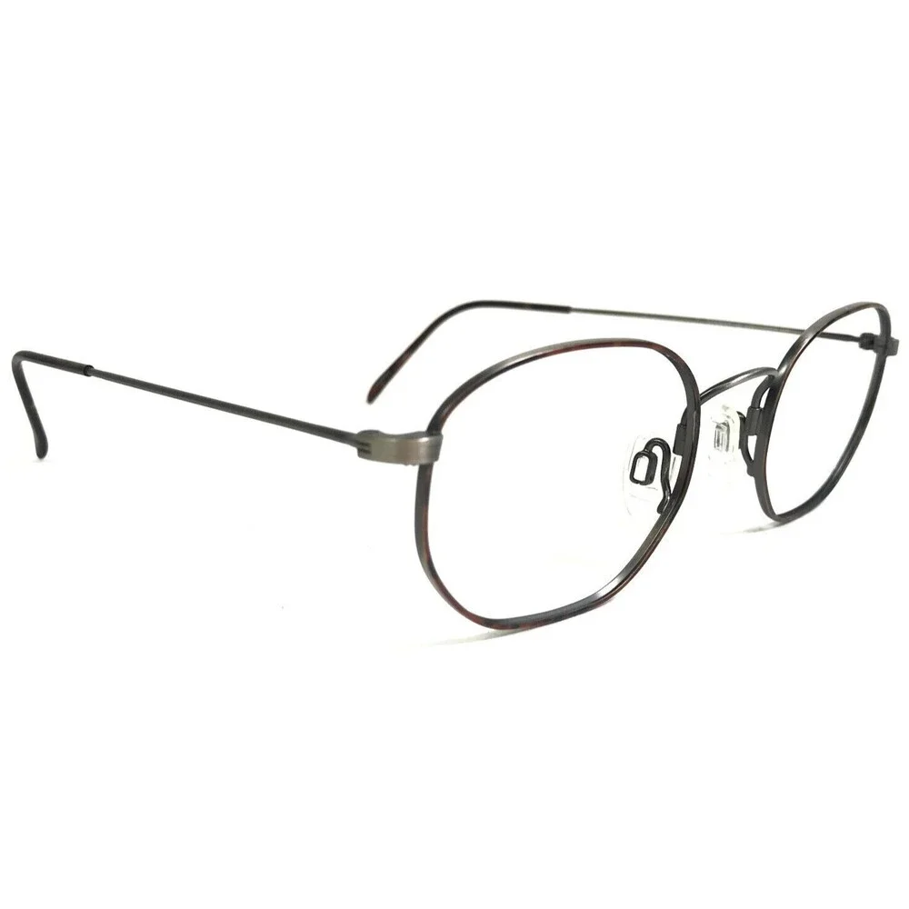 Vintage Flexon Eyeglasses Frames Flexibles 132 Amber/Pewter Tortoise 48-20-140